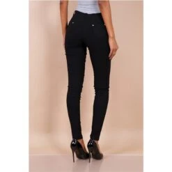 Sexy Figurbetonende Damen Skinny Jeans Mit Zippern Schwarz -Günstiges Moden Funke Geschäft sexy figurbetonende damen skinny jeans mit zippern schwarz4