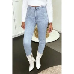 Sexy Hautenge Damen Highwaist Röhrenjeans Acid-Wash Blau -Günstiges Moden Funke Geschäft sexy hautenge damen highwaist roehrenjeans acid wash blau4