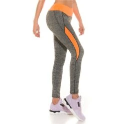 Sexy Jogging Sporthose Fitness Yoga Leggings Grau/Neon Orange -Günstiges Moden Funke Geschäft sexy jogging sporthose fitness yoga leggings grau neon orange6