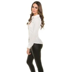 Sexy Langarm Chiffon Bluse Mit Kunstleder Transparent Weiß 10 Sexy Langarm Chiffon Bluse Mit Kunstleder Transparent Weiß -Günstiges Moden Funke Geschäft sexy langarm chiffon bluse mit kunstleder transparent weiss4