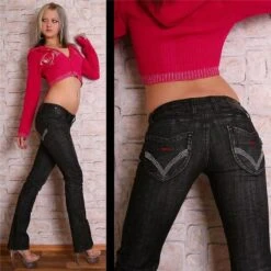 Sexy Low Cut BT Jeans Schwarz 6 Sexy Low Cut BT Jeans Schwarz -Günstiges Moden Funke Geschäft sexy low cut bt jeans schwarz2