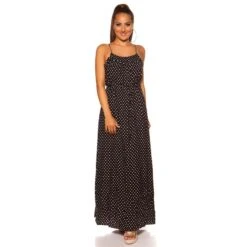 Sommerliches Träger-Maxikleid Mit Polka Dots Schwarz 10 Sommerliches Träger-Maxikleid Mit Polka Dots Schwarz -Günstiges Moden Funke Geschäft sommerliches traeger maxikleid mit polka dots schwarz3