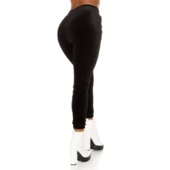Trendige Damen Lounge Hose Sporthose Aus Samt Schwarz -Günstiges Moden Funke Geschäft trendige damen lounge hose sporthose aus samt schwarz3