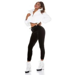 Trendige Damen Lounge Hose Sporthose Aus Samt Schwarz -Günstiges Moden Funke Geschäft trendige damen lounge hose sporthose aus samt schwarz9